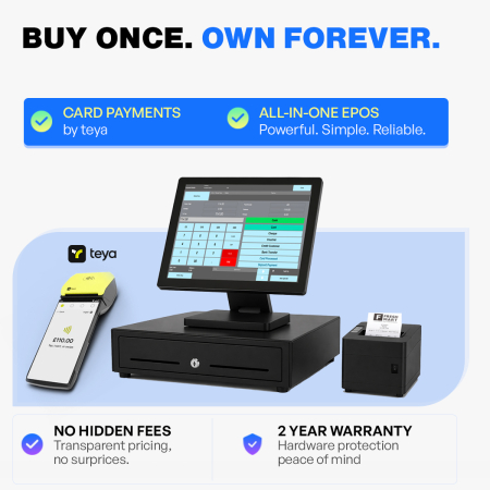 All-in-One EPOS Solution with Teya Payments. Secure & Ready to Go!