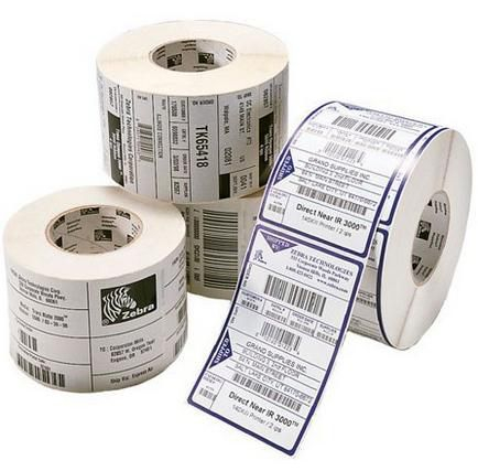 Zebra Label, Paper, 76x35mm, Z-Perform 1000T, Uncoated, Permanent adhesive, 76mm Core