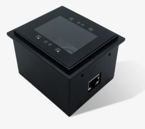 Newland 2D CMOS fixed mounted reader for kiosk integration with flush glass front, optimized to read from cell phone & paper, w / data formatting & USB cable