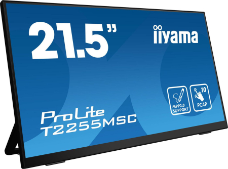 iiyama 21.5", 10P Touch, MPP2.0, 1920x1080, IPS, HDMI, Displayport, 400 cd/m², USB Hub 2x 3.0, 493.5 x 289.5 x 48.5 mm, black