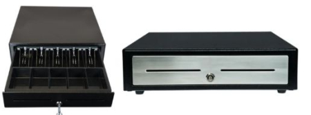Star Micronics CD4 White Cash Drawer, Stainless Steel Front, 410mm x 415mm, Printer Driven, 4Note – 8Coin, Cable Included