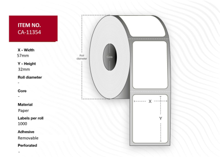 Capture DYMO compatible Multi-purpose labels. 57mm x 32mm, White, Removable. Compatible with LabelWriter® series. 1000 labels pr roll.